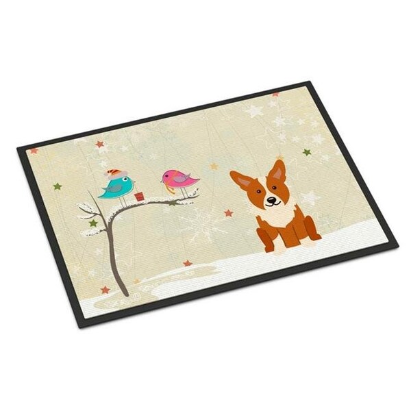 Carolines Treasures BB2572MAT Christmas Presents Between Friends Corgi Indoor or Outdoor Mat; 18 x 0.25 x 27 in. BB2572MAT - main